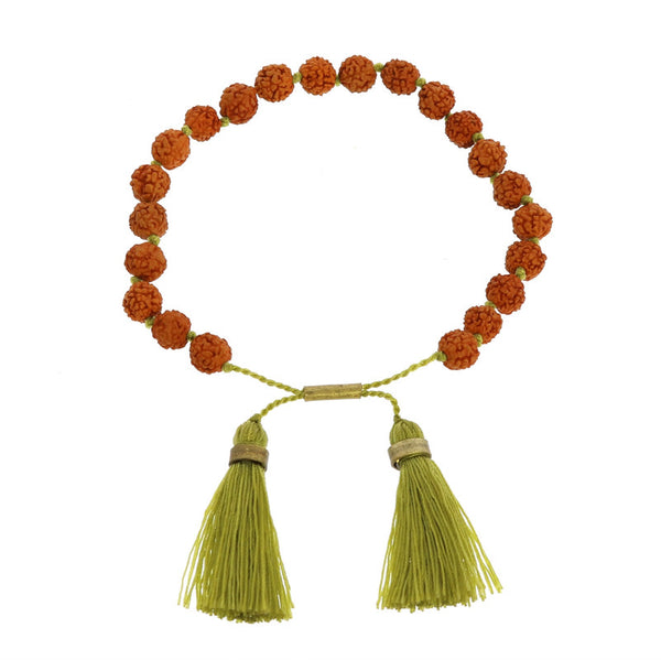 Mala and Tassel Bracelet - Chartreuse