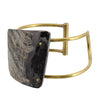 Bayan Wire Cuff with Quadrilateral Horn - Dark Horn, Brass