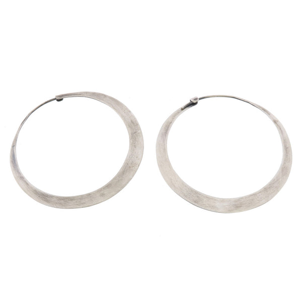 Hoop Silver Earrings - Lrg