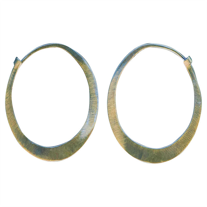 Oval Brass Earrings