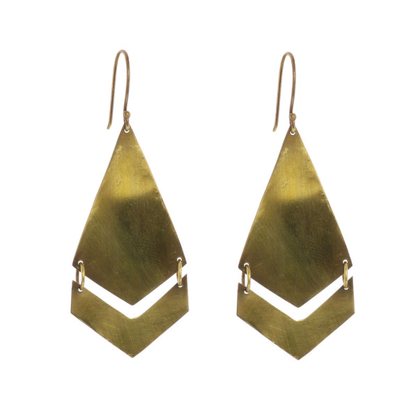 Orion Earrings, Arrow - Brass