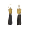 Leucadia Earrings, Brass & Horn - Trapezoids - Dark Horn