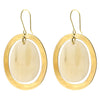 Banjar Floating Oval Earring - Sm - Light Horn, Brass