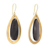 Banjar Floating Teardrop Earring - Dark Horn, Brass