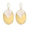 Padang Linked Oval Earring - Light Horn, Brass