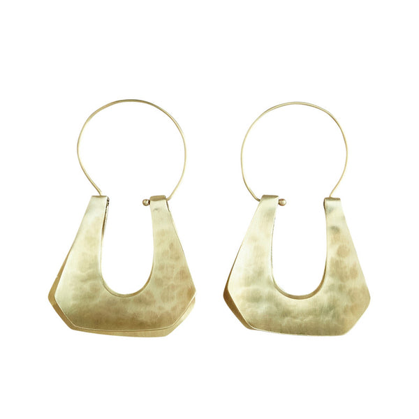 Yucca Earring - Trapezoid, Brass