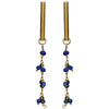 Vail Earring w/ Dangling Chain, Lapis Lazuli