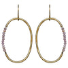 Aurora Earring - Oval with Stones, Pink Opal