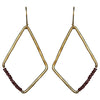 Aurora Earring - Kite with Stones, Garnet