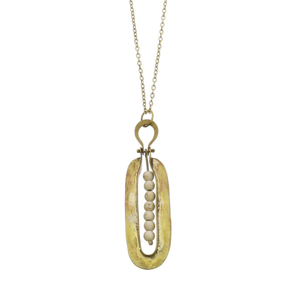 Kona Brass Necklace - Howlite Stones