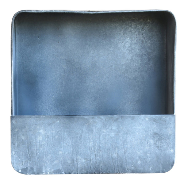 Vinca Wall Planter, Galvanized - Square