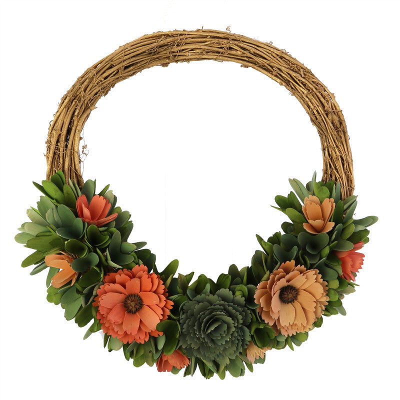 Wood Shaving Wreath - Lrg - Pinks