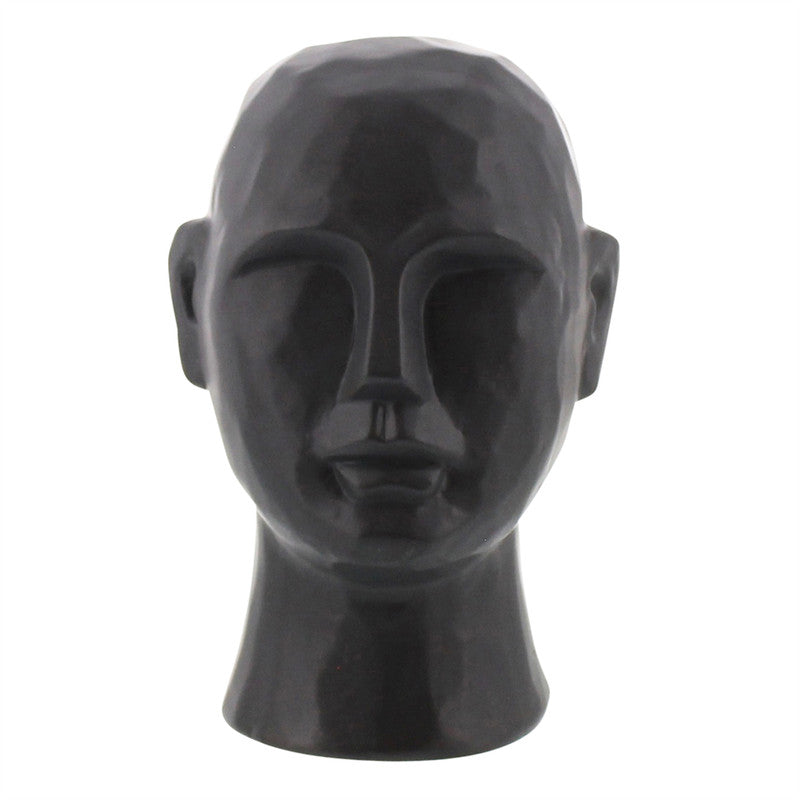 Gris Geometric Bust, Ceramic, Black - Sm - Matte Black