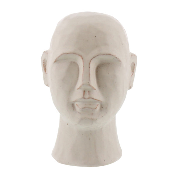 Gris Geometric Bust, Ceramic, White - Sm - Matte White