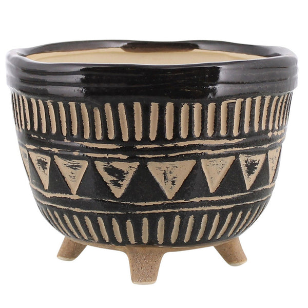 Apache Print Bowl, Ceramic - Lrg - Black & Natural