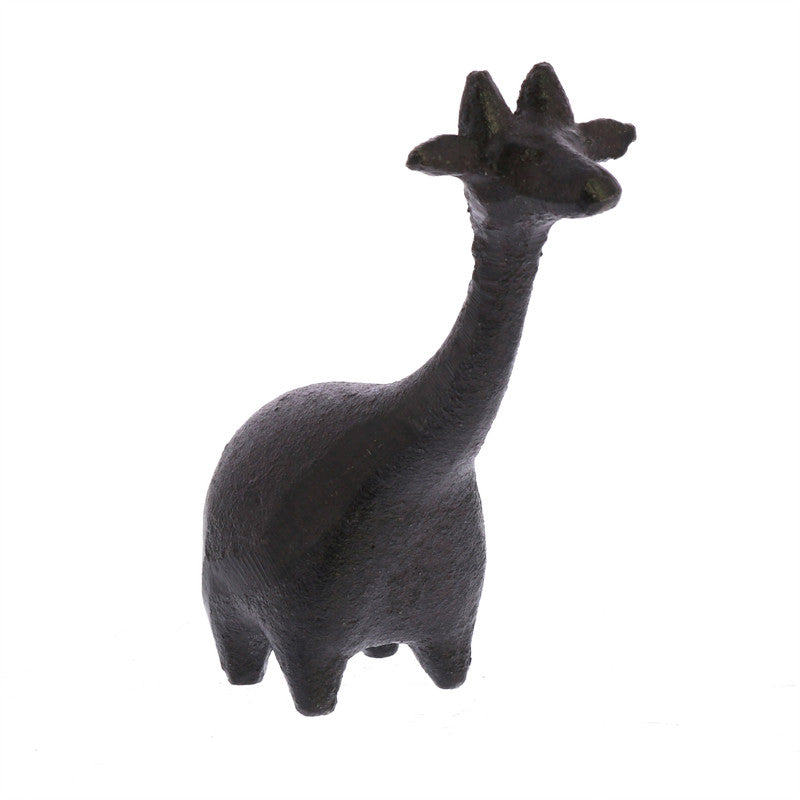 Botero Critter Giraffe, Cast Iron - Brown