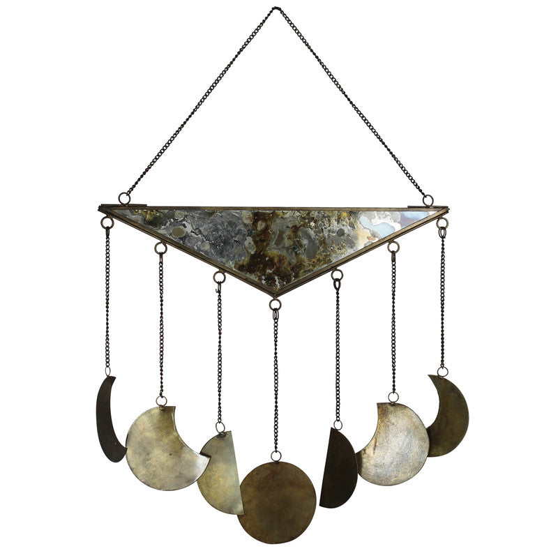 Luna Wall Hanging Brass & Leaded Glass