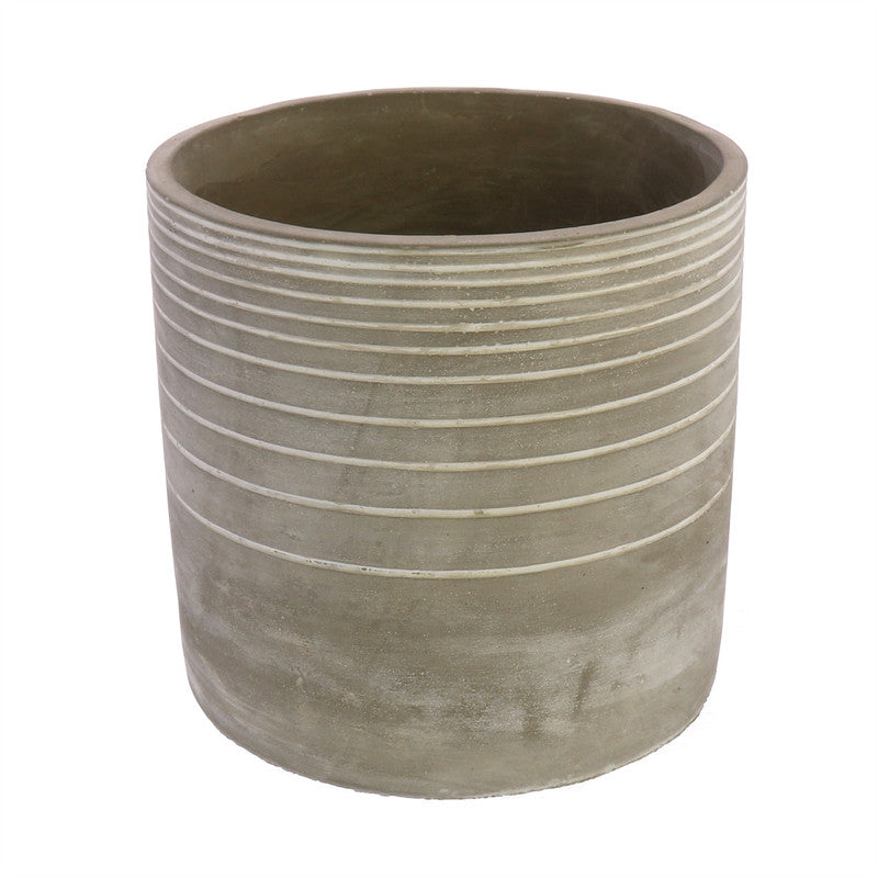 Paso Linear Cachepot, Cement - Lrg