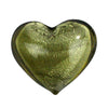 Venetian Glass Heart Olive/Gold