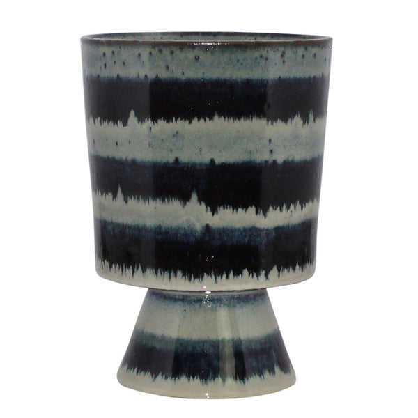 Toku Chalice, Ceramic - Indigo Stripe