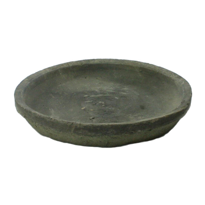 Rustic Terra Cotta Saucer 9 in Moss Grey