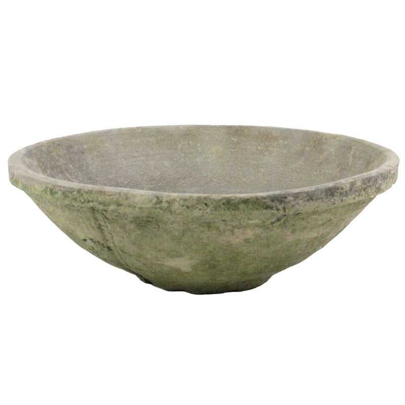 Rustic Terra Cotta Bowl - Med Moss Grey