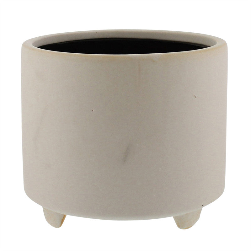 Simon Footed Planter, Ceramic, White - Lrg - Matte White