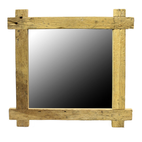 Salvaged Plank Wood Mirror - Square