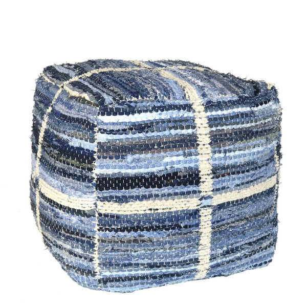 Strauss Pouf - Square - Grid Pattern