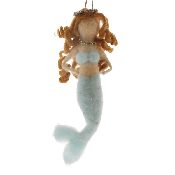 Mermaid Ornament, Felt - Blue - Blue