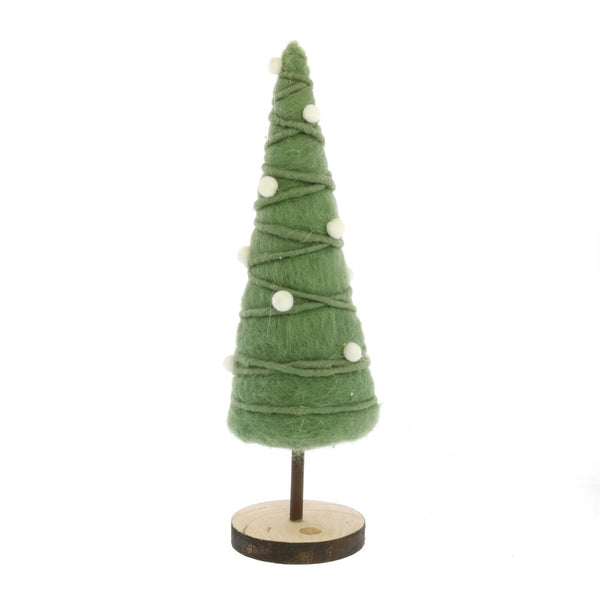 Felt Tree with White Balls - Sm